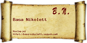 Basa Nikolett névjegykártya